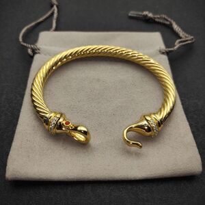 💓18K Gold💓Plated Diamond Gold Hook Bracelet💓7mm💓